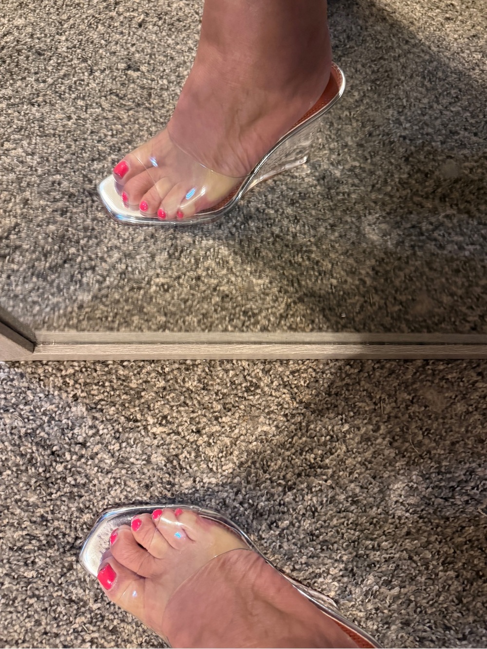 Cape Robbin Clear Strap Wedges